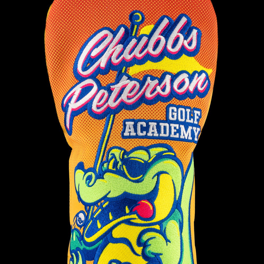 Happy Gilmore Chubbs Peterson Golf Academy officially licensed orange and yellow driver golf headcover.