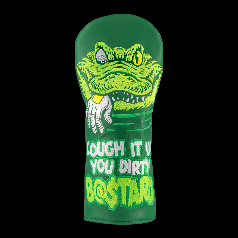 Rewind Golf Happy Gilmore officially licensed Cough It Up green gator themed driver golf headcover.
