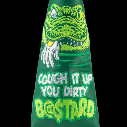 Rewind Golf x Happy Gilmore official Cough It Up green alligator themed blade putter golf headcover.
