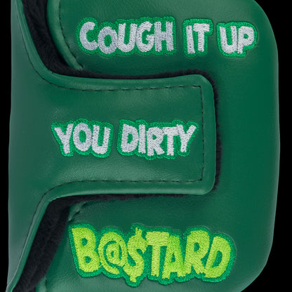 Rewind Golf x Happy Gilmore official Cough It Up green mallet golf headcover with alligator design.