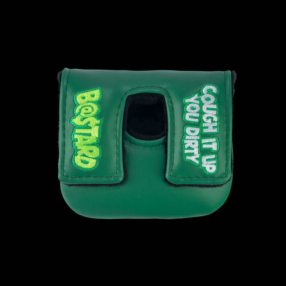 Rewind Golf x Happy Gilmore official Cough It Up green alligator themed center shaft mallet golf headcover.