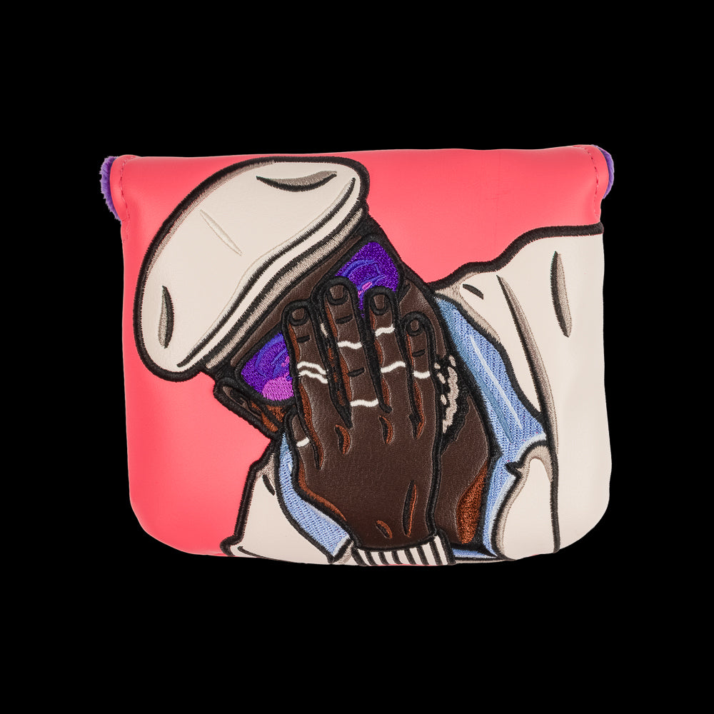 Chubbs Peterson Happy Gilmore official Easn The Tension, Baby pink mallet golf headcover.