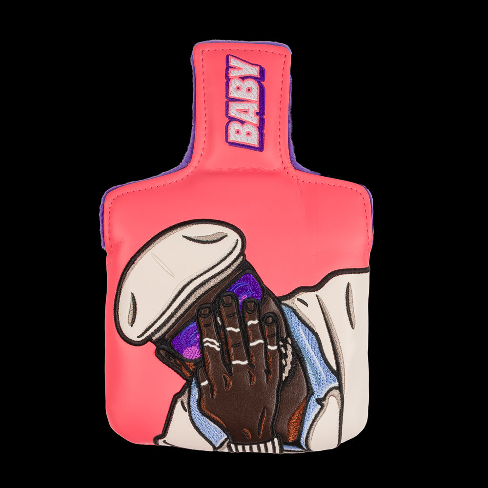 Chubbs Peterson Happy Gilmore official Easn The Tension, Baby pink mallet golf headcover.