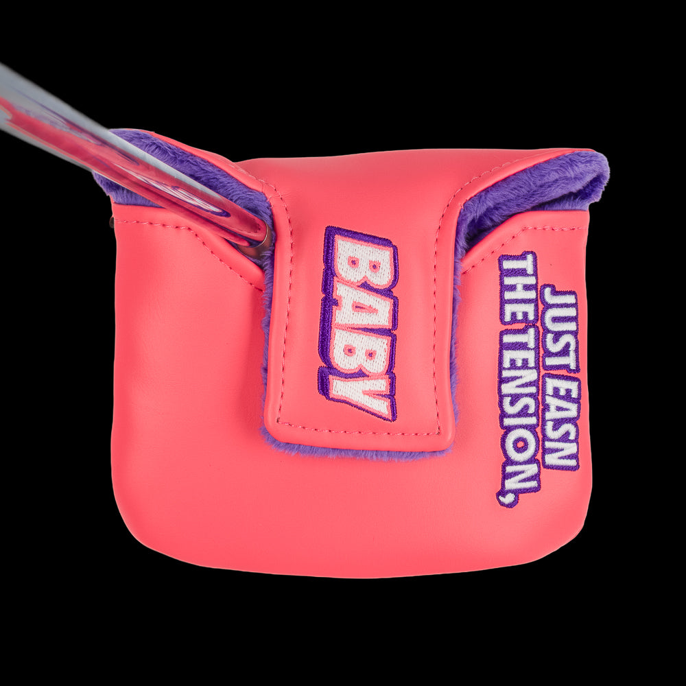 Chubbs Peterson Happy Gilmore official Easn The Tension, Baby pink mallet golf headcover.