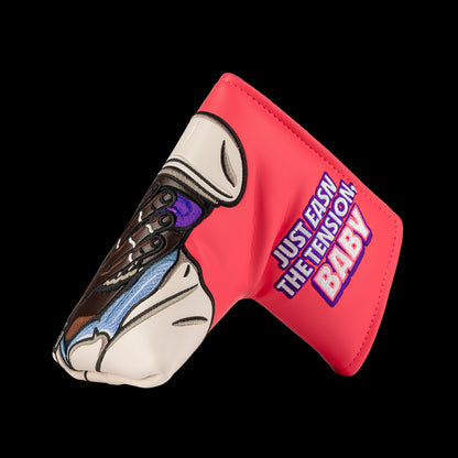 Chubbs Peterson officially licensed Happy Gilmore easn the tension, baby pink blade putter golf headcover.