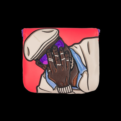 Happy Gilmore Chubbs Peterson Easn The Tension, Baby pink center shaft mallet golf headcover.