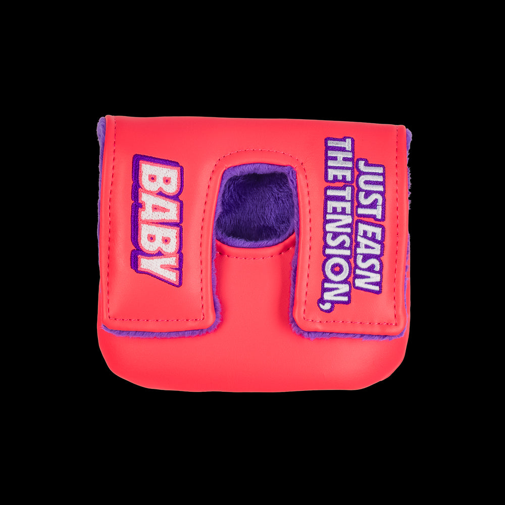 Happy Gilmore Chubbs Peterson Easn The Tension, Baby pink center shaft mallet golf headcover.