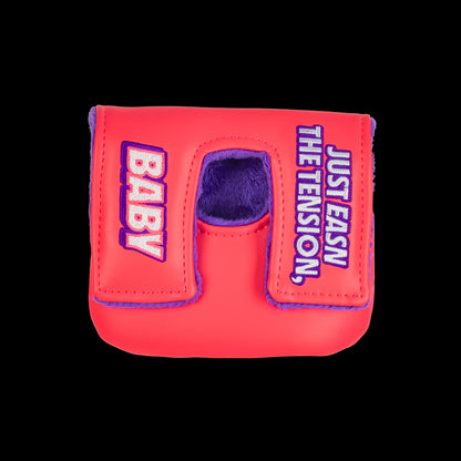 Happy Gilmore Chubbs Peterson Easn The Tension, Baby pink center shaft mallet golf headcover.