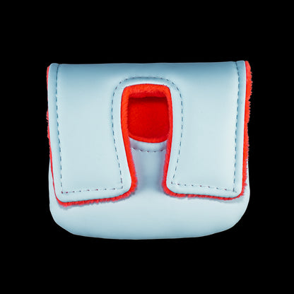 Rewind Golf x Ferris Bueller official Abe Froman Sausage King of Chicago blue and red center shaft mallet golf headcover.