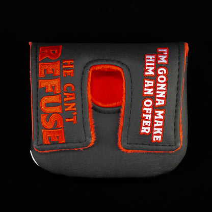 Rewind Golf x The Godfather official offer he can't refuse black and red center shaft mallet golf headcover.