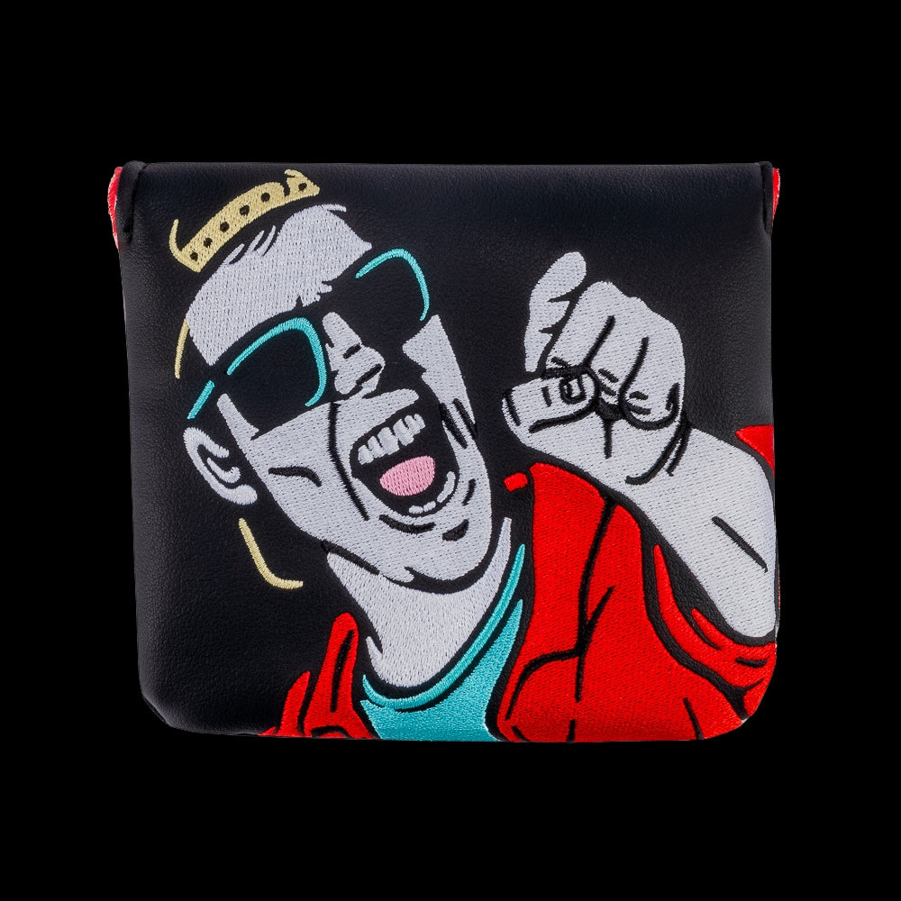 Rewind Golf x Happy Gilmore You're Gonna Die Clown black and red mallet golf headcover.