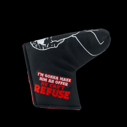 Rewind Golf x The Godfather official Offer He Can't Refuse black and red blade golf headcover.