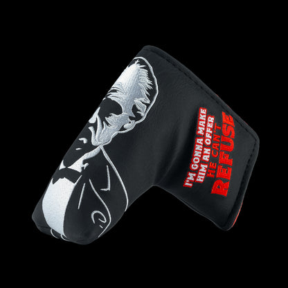 Rewind Golf x The Godfather official Offer He Can't Refuse black and red blade golf headcover.