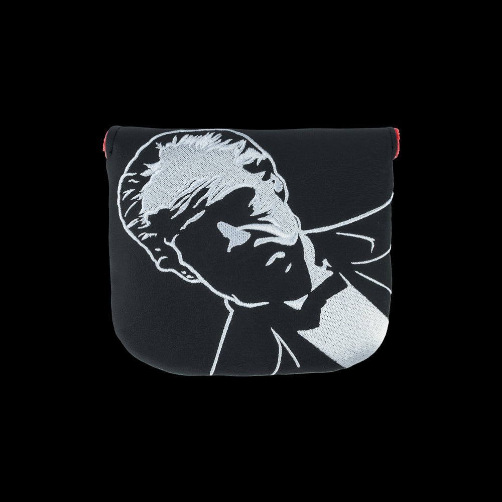 Rewind Golf x The Godfather Offer He Can't Refuse official mallet golf headcover featuring a black and white design with red fur.