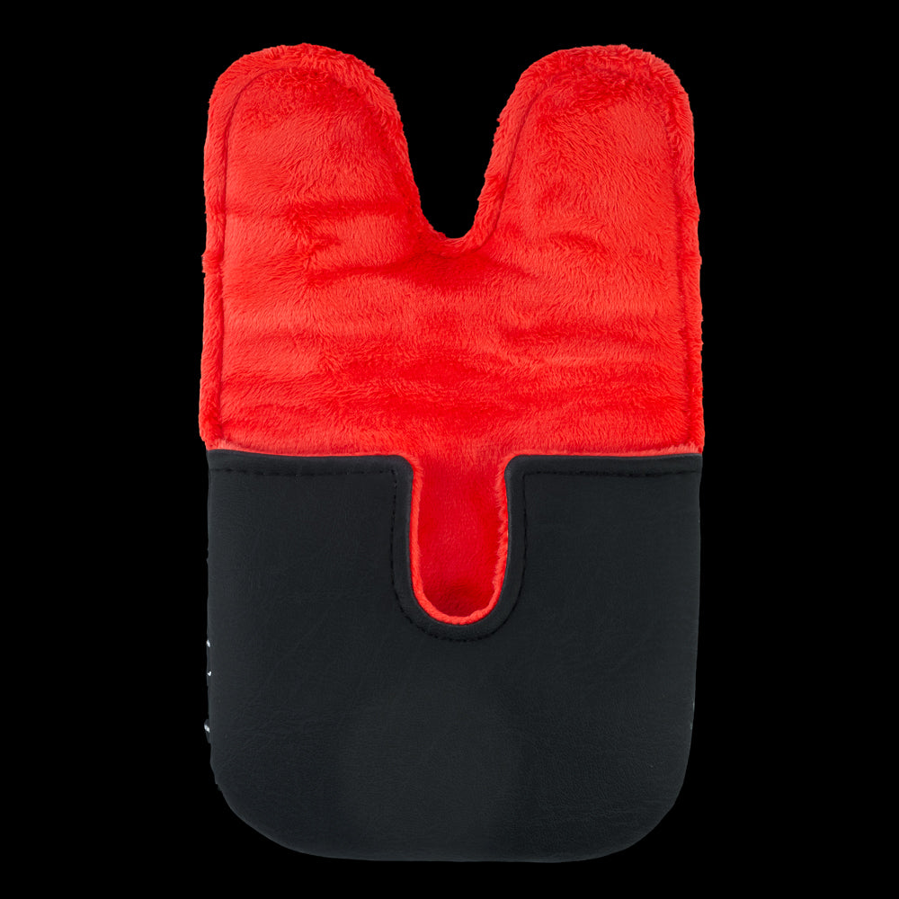 Rewind Golf x The Godfather official Offer He Can't Refuse black, white, and red center shaft XL mallet golf headcover.