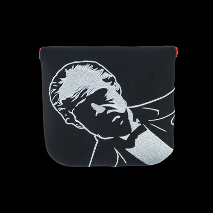 Rewind Golf x The Godfather official Offer He Can't Refuse black, white, and red center shaft XL mallet golf headcover.