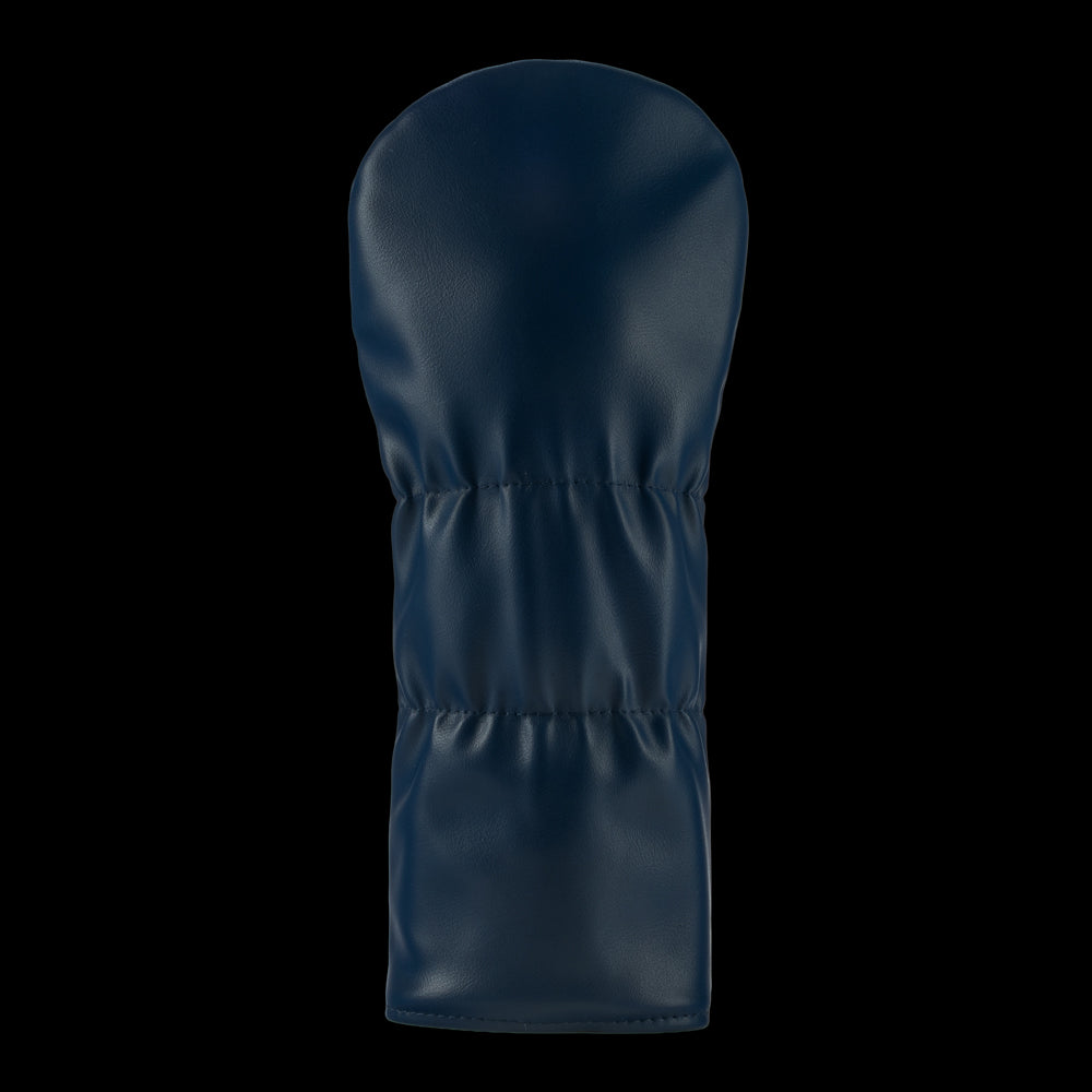 Rewind Golf x Wolf of Wall Street officially licensed navy driver golf headcover with "I'm not gonna die sober" quote and the Naomi yacht crashing through waves.