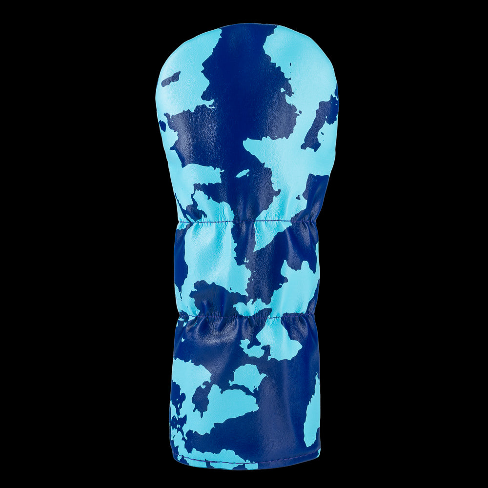 Rewind Golf x Dazed and Confused licensed Gotta Keep Livin' Man smiley face on blue camo driver golf headcover.