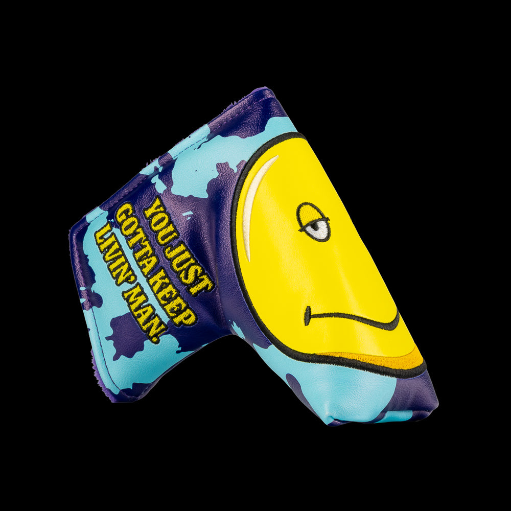 Dazed and Confused official smiley Gotta Keep Livin' Man blue camo blade golf headcover.