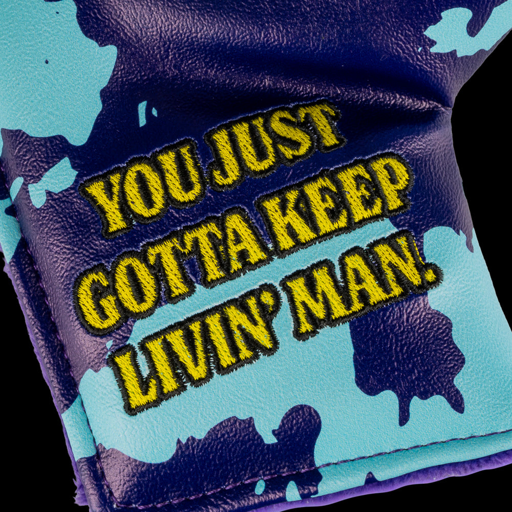 Dazed and Confused official smiley Gotta Keep Livin' Man blue camo blade golf headcover.