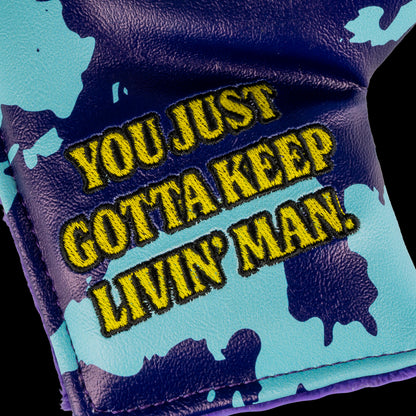 Dazed and Confused official smiley Gotta Keep Livin' Man blue camo blade golf headcover.