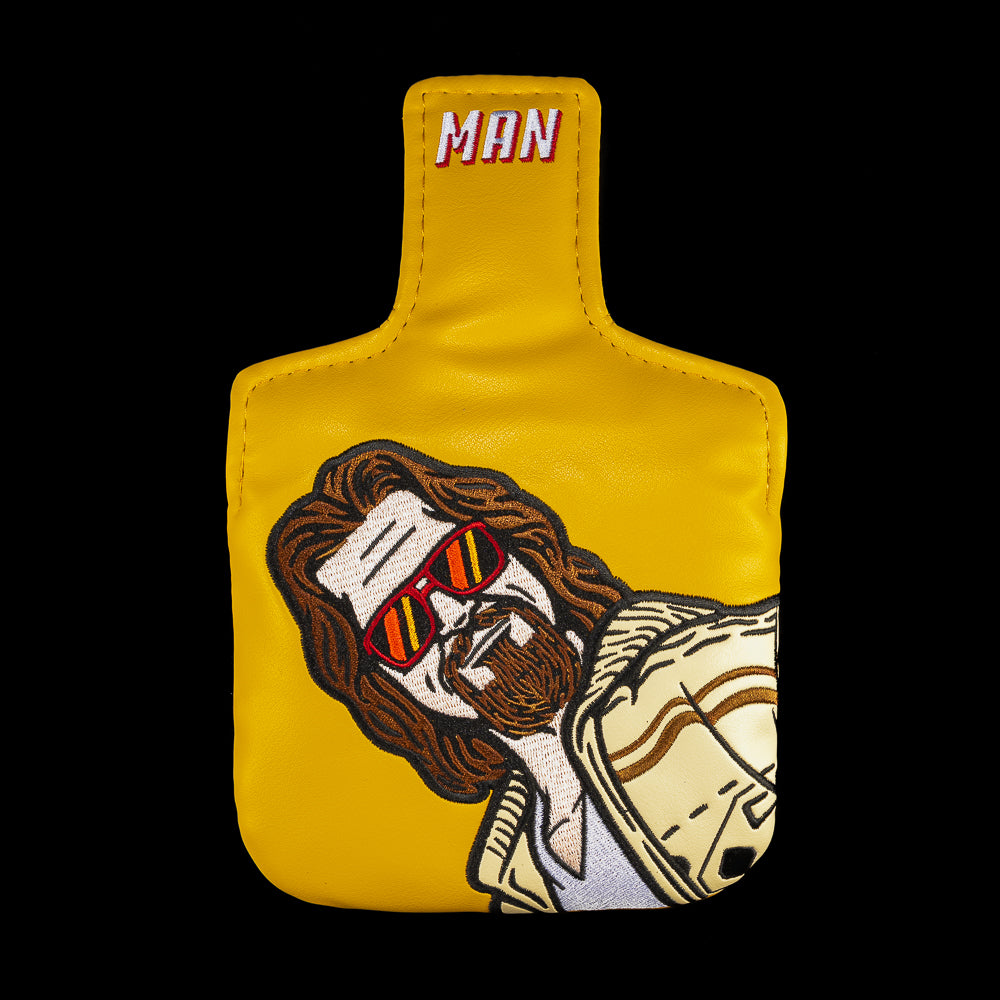 Rewind Golf x The Big Lebowski official yellow Your Opinion Man The Dude mallet golf headcover.