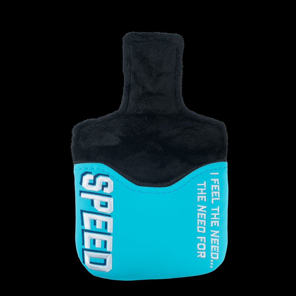 Rewind x Top Gun Need For Speed official mallet golf headcover with a Maverick helmet and red, white, and blue design.