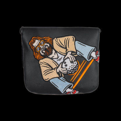 Big Lebowski x Rewind Golf official center shaft XL black mallet headcover with The Dude embroidery.