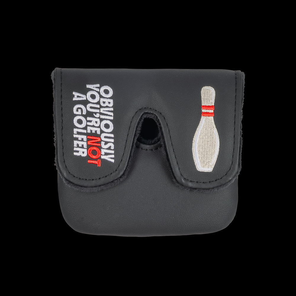 Big Lebowski x Rewind Golf official center shaft XL black mallet headcover with The Dude embroidery.