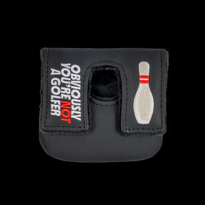 Big Lebowski official Not A Golfer black and embroidered the dude center shafted mallet golf headcover.