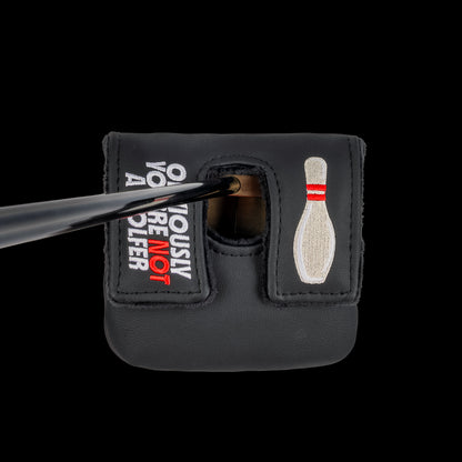 Big Lebowski official Not A Golfer black and embroidered the dude center shafted mallet golf headcover.