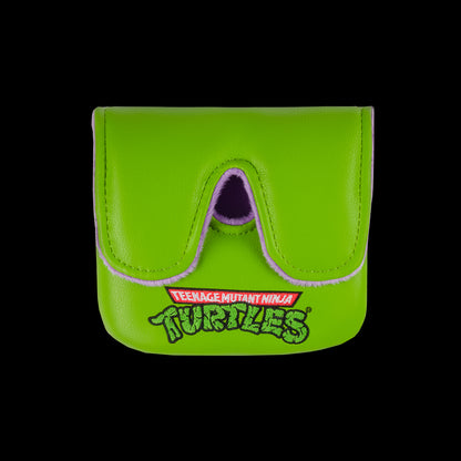 Green TMNT Donnie center shaft XL mallet cover with purple mask peeking design.