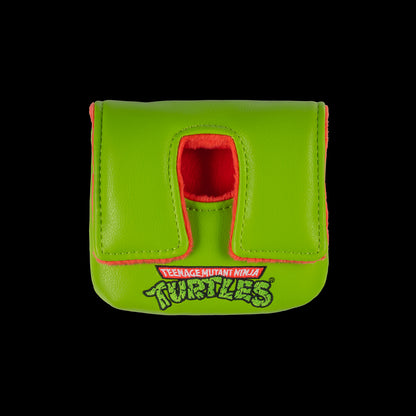 Green Raph small center shaft mallet cover with red mask peeking design.