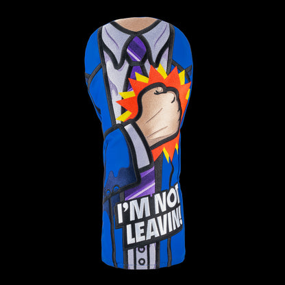 Rewind Golf x Wolf of Wall Street official blue suit I'm Not Leavin golf driver headcover.
