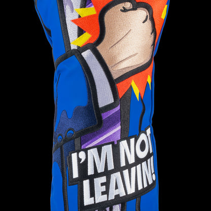 Rewind Golf x Wolf of Wall Street official blue suit I'm Not Leavin golf driver headcover.
