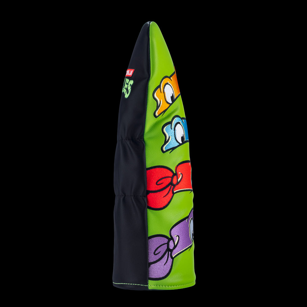 Rewind Golf x TMNT stacked ninja turtles peepers officially licensed green and black driver golf headcover.