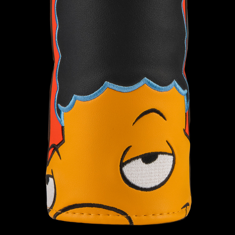 Red Gerald fairway cover featuring his tall hair design.