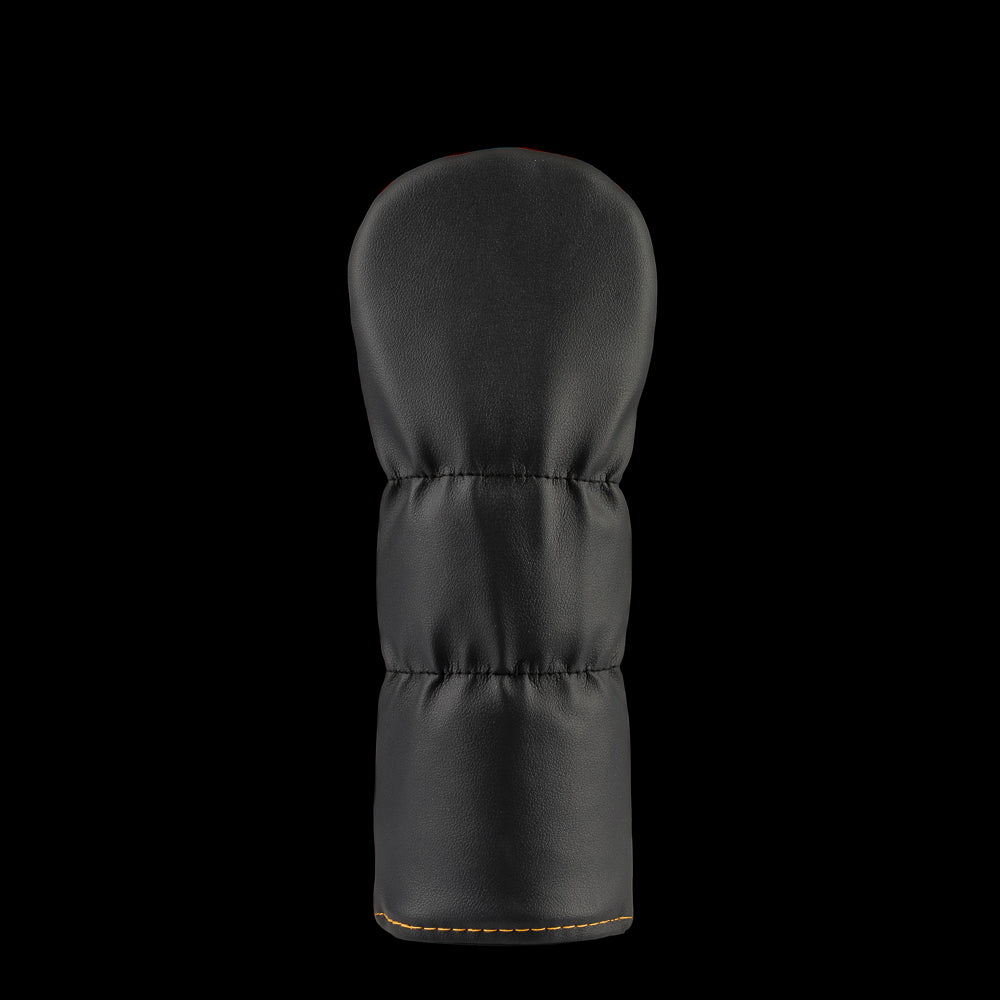 Red Gerald fairway cover featuring his tall hair design.