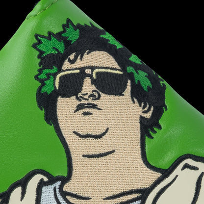 Rewind Golf x Animal House official Toga, Toga green center shafted mallet golf headcover.