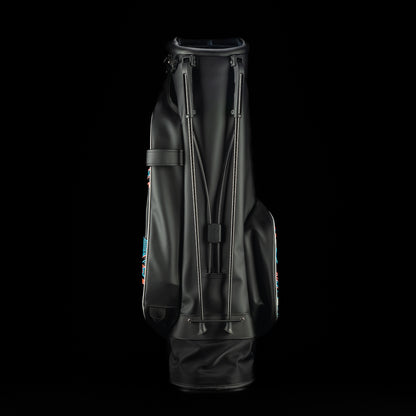 SWAG Golf USA 2025 Lincoln dollar bill themed Vessel black stand bag with currency themed embroidery.