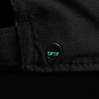 Black cap with a red and blue United States of SWAG logo on a black background.