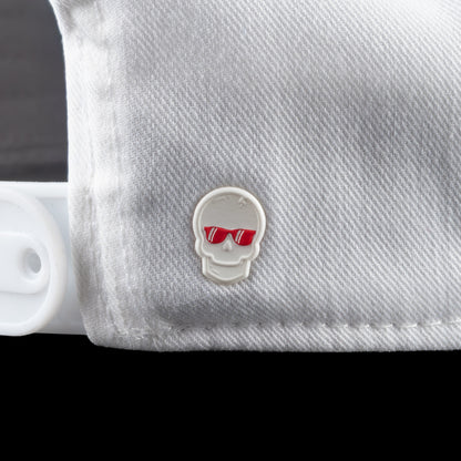 White cap with a colorful patch featuring sunglasses and the word 'SWAG' on a black background