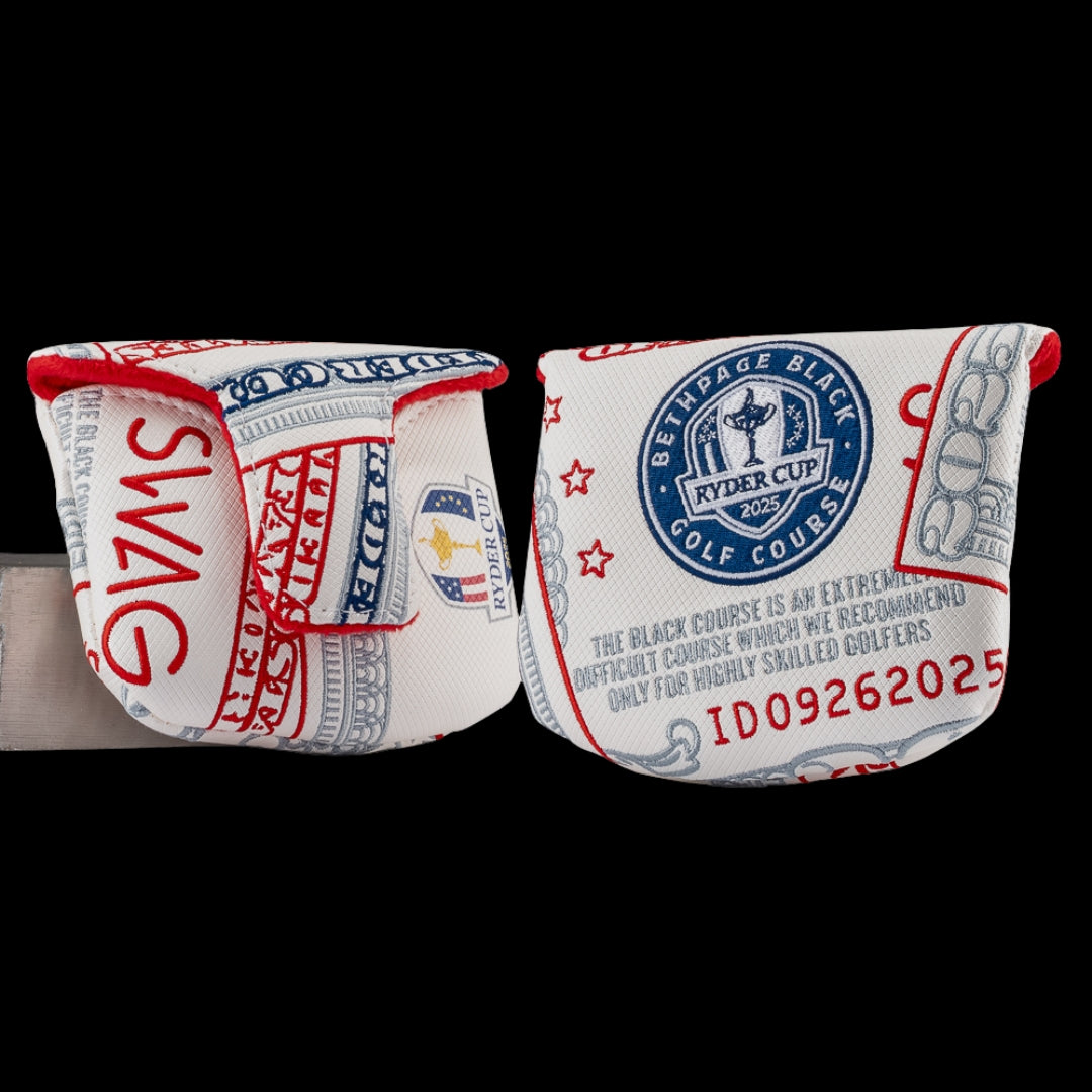 SWAG Golf x Ryder Cup 2025 official white dollar bill mallet golf headcover.