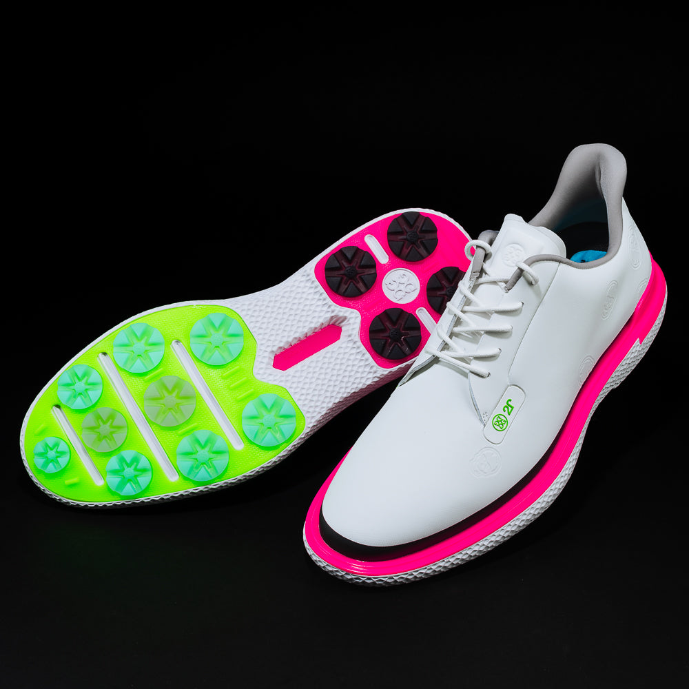 Swag x G/Fore Gallivan2r Skull men's white and pink golf shoe.