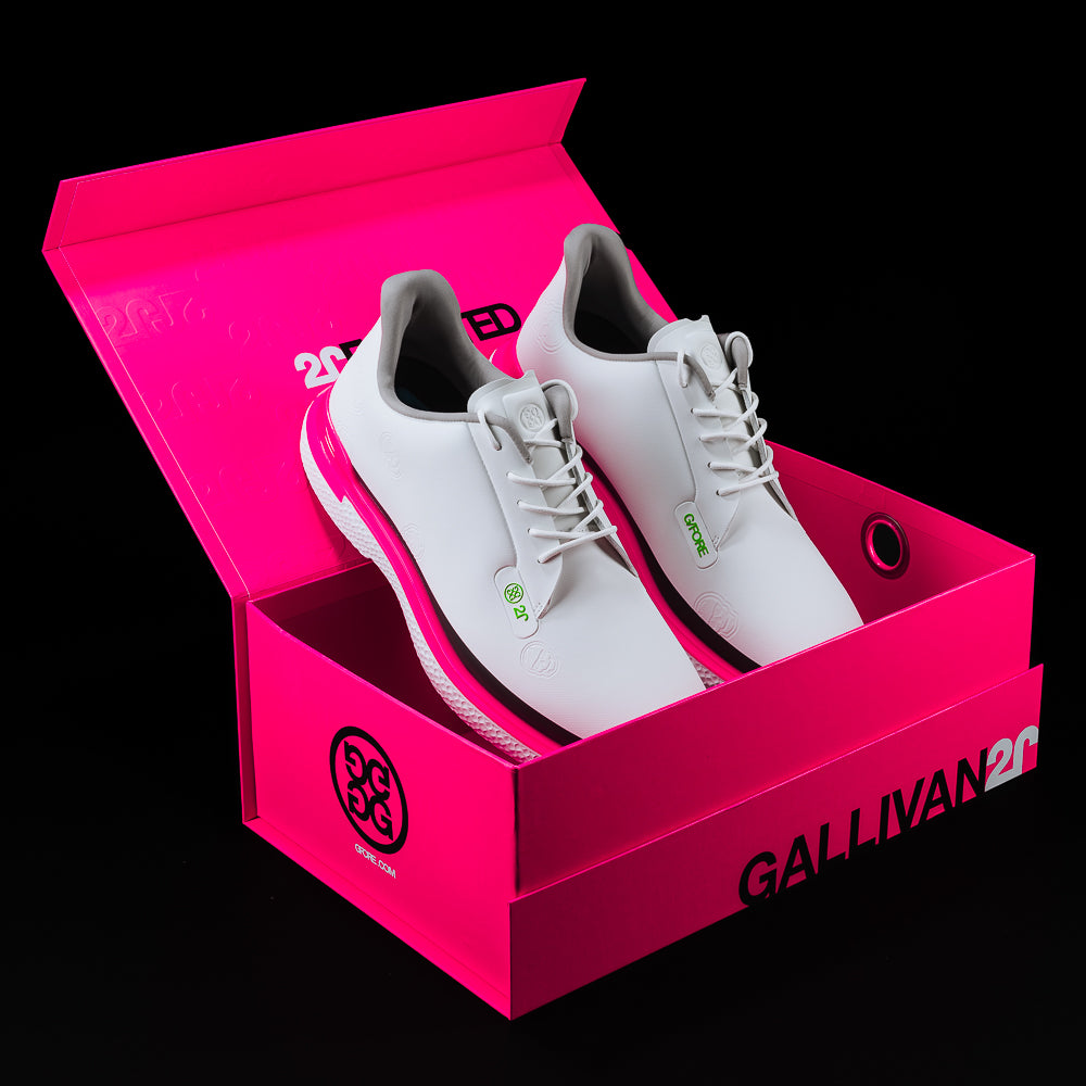 Swag x G/Fore Gallivan2r Skull men's white and pink golf shoe.