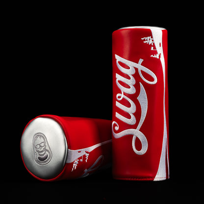 Red SWAG Cola barrel fairway cover with soda-inspired script logo and vintage drink design.