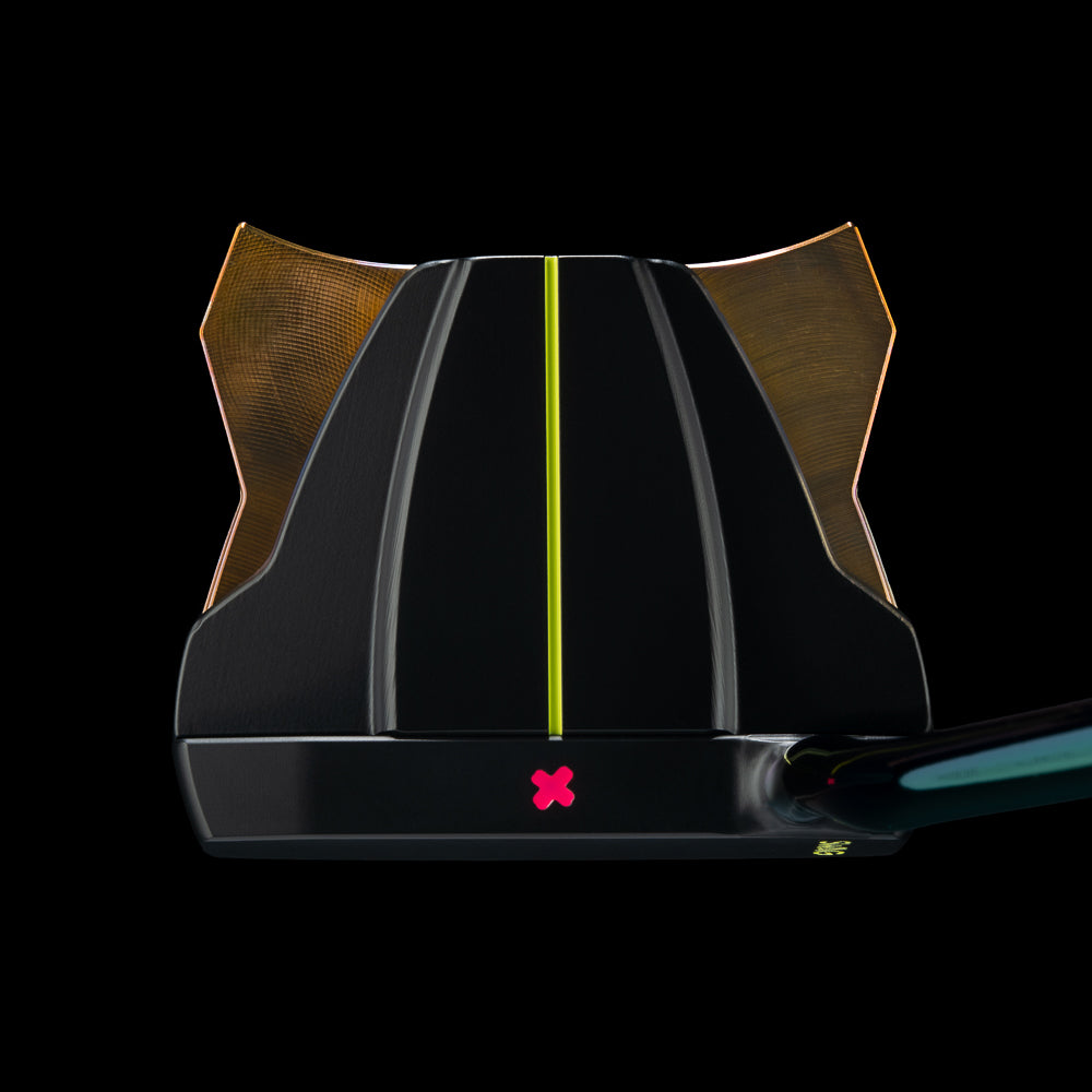 SWAG Golf The Vandal X limited edition high MOI mallet putter with Defaced Skull design on black cerakote finish and torched wing weights.