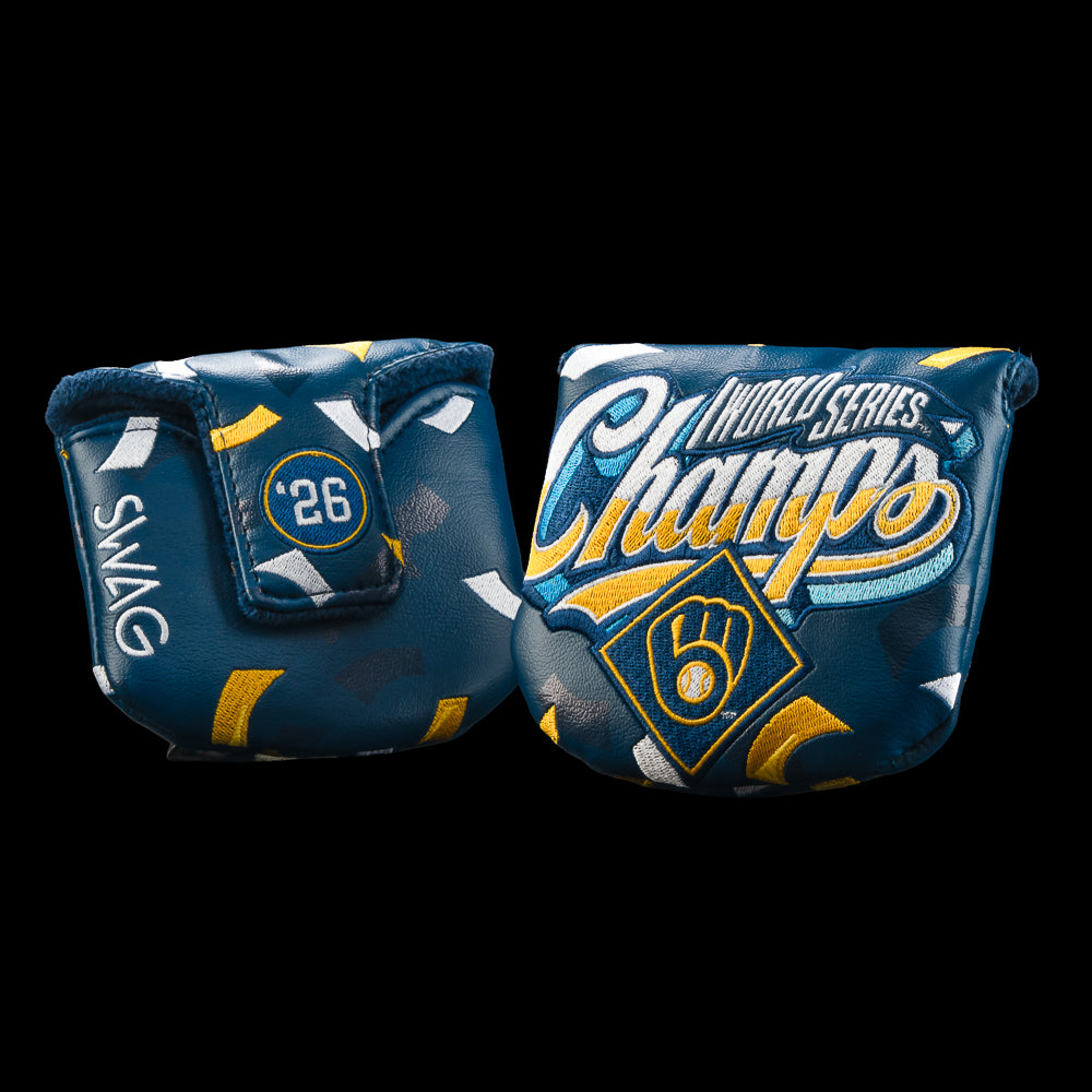 SWAG Golf x Milwaukee Brewers 2026 World Series Champs mallet golf headcover pre-order.