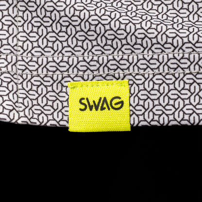 SWAG Golf grey Cool S repeating micro print men's classic short sleeve golf polo shirt.