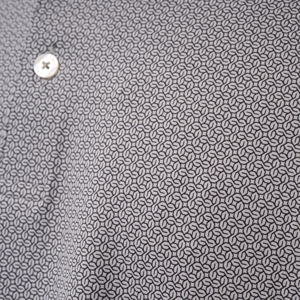 SWAG Golf grey Cool S repeating micro print men's classic short sleeve golf polo shirt.